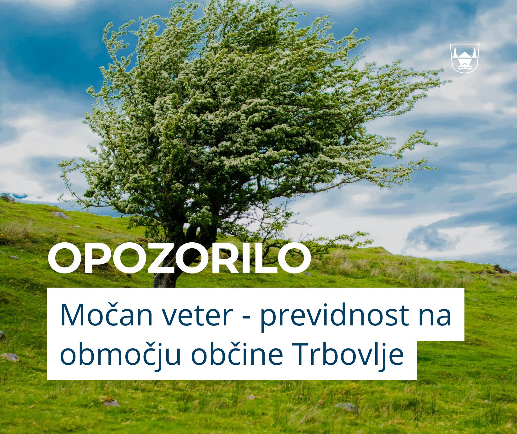 Pozor! Močan veter na območju Trbovelj